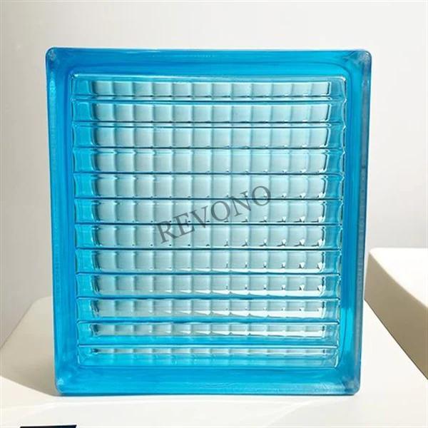 Hollow Glass Brick-Original Color Series Sapphire Colored Parallel Lines
